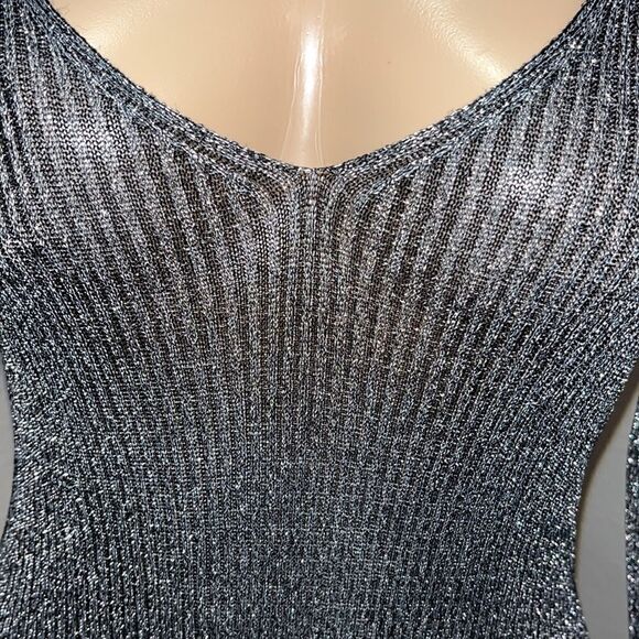 Soft surroundings grey metallic sparkly sweater dress - Picture 4 of 5